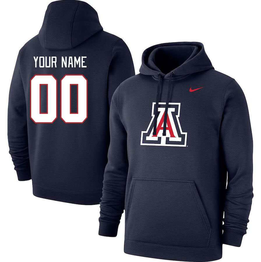 Custom Arizona Wildcats Name And Number College Hoodie-Navy - Click Image to Close